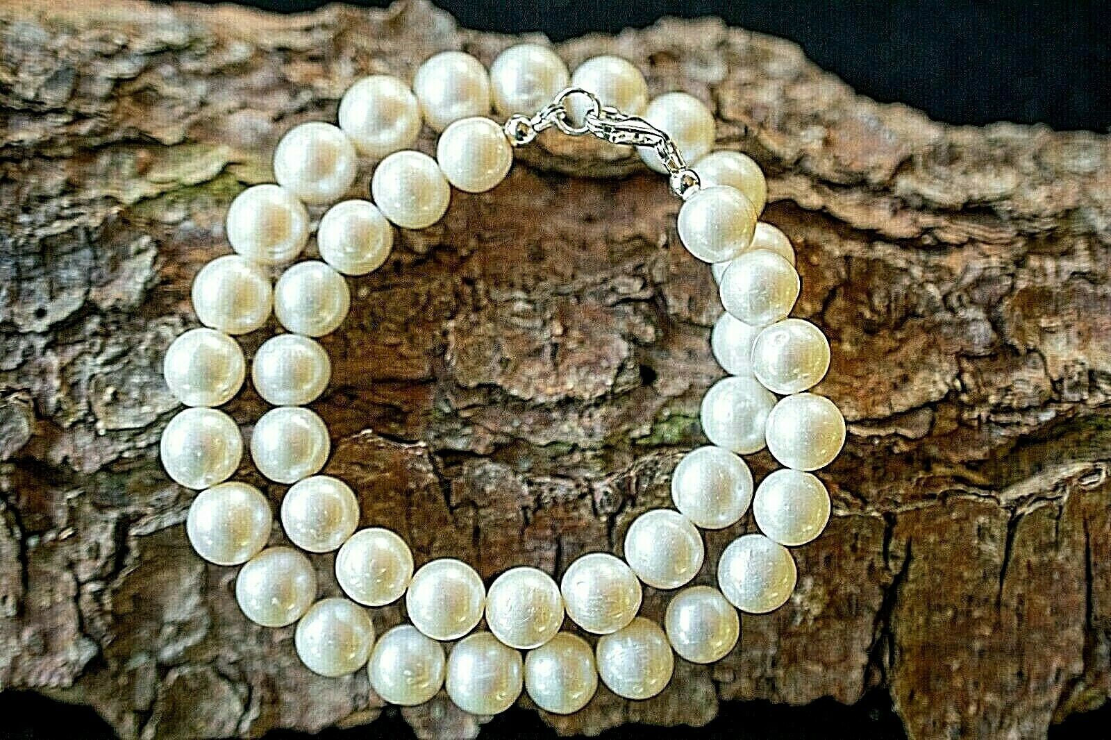 11 mm Weiße ZUCHTPERLENKETTE NATURFARBE AA Qualität mit sehr hohem Lüster!